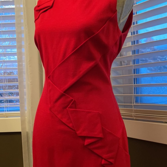 Caché size 10 Red. Sleeveless mid length dress. - Picture 3 of 7